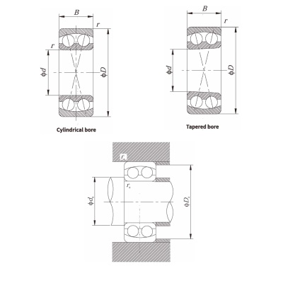 Самоцентрирующиеся-(сферические)-шариковые-подшипники-2205-Redbo-габариты