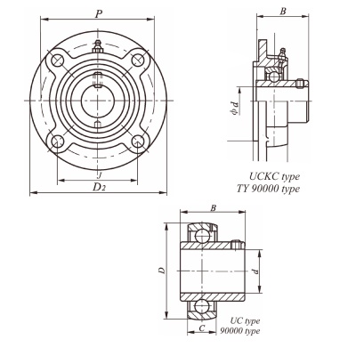 Подшипник-Redbo-UCFC207-габариты